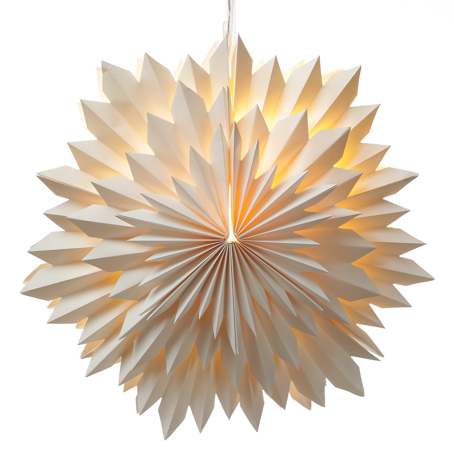 MARELIDA LED Stern LED Papierstern EISBLUME Weihnachtsstern Faltstern beleuchtet 58cm, LED Classic, warmweiß (2100K bis 3000K)