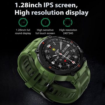 findtime Sportuhr für Männer Militär Smartwatch (Andriod iOS), mit Telefonieren Fitness Herren Outdoor Tactical Herzfrequenzmesser