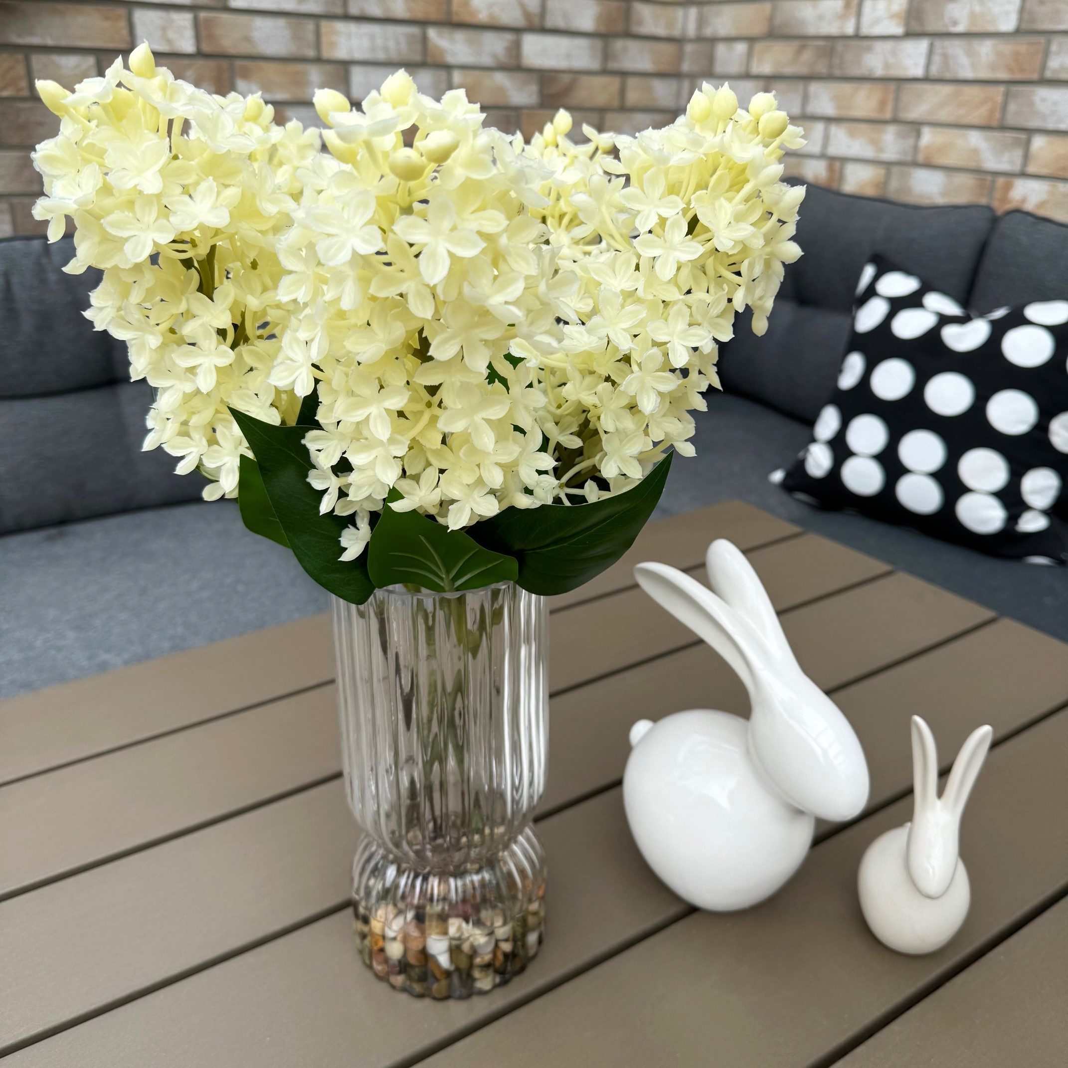 Kunstblumenstrauß künstliche Blumen mit dekorativer Glasvase günstig online kaufen