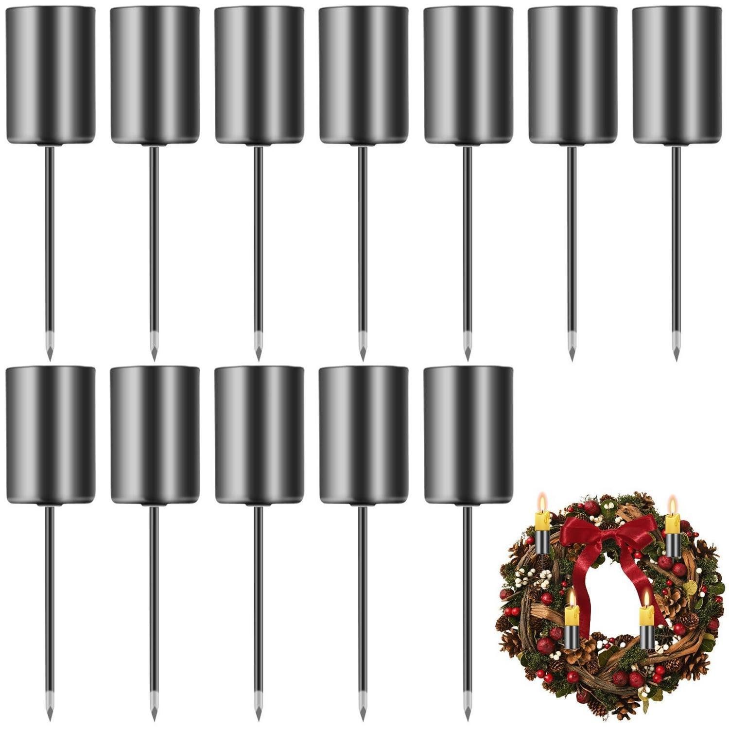 LuxusKollektion Kerzenständer Kerzenhalter Stabkerze Metall 12 Stueck Retro (12 St)