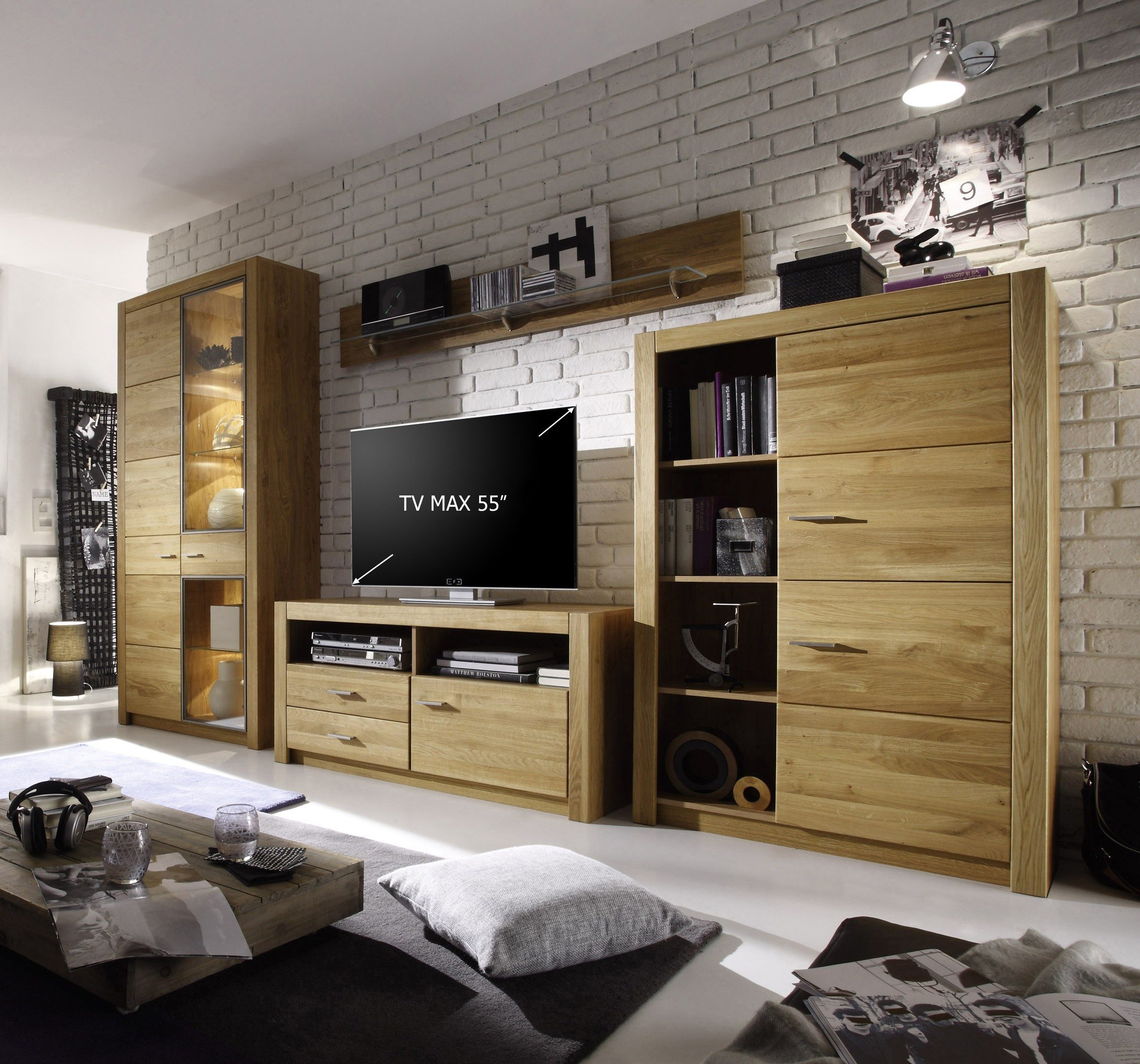 Forestdream Wohnwand 349,3 x 200 x 46,8 cm (B/H/T), (4-St)