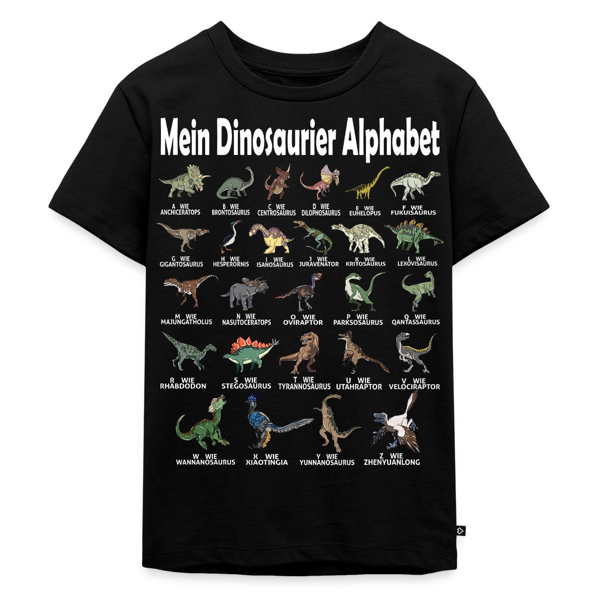 T-Shirt Dinosaurier Alphabet Schulanfang Kinder Premium T-Shirt