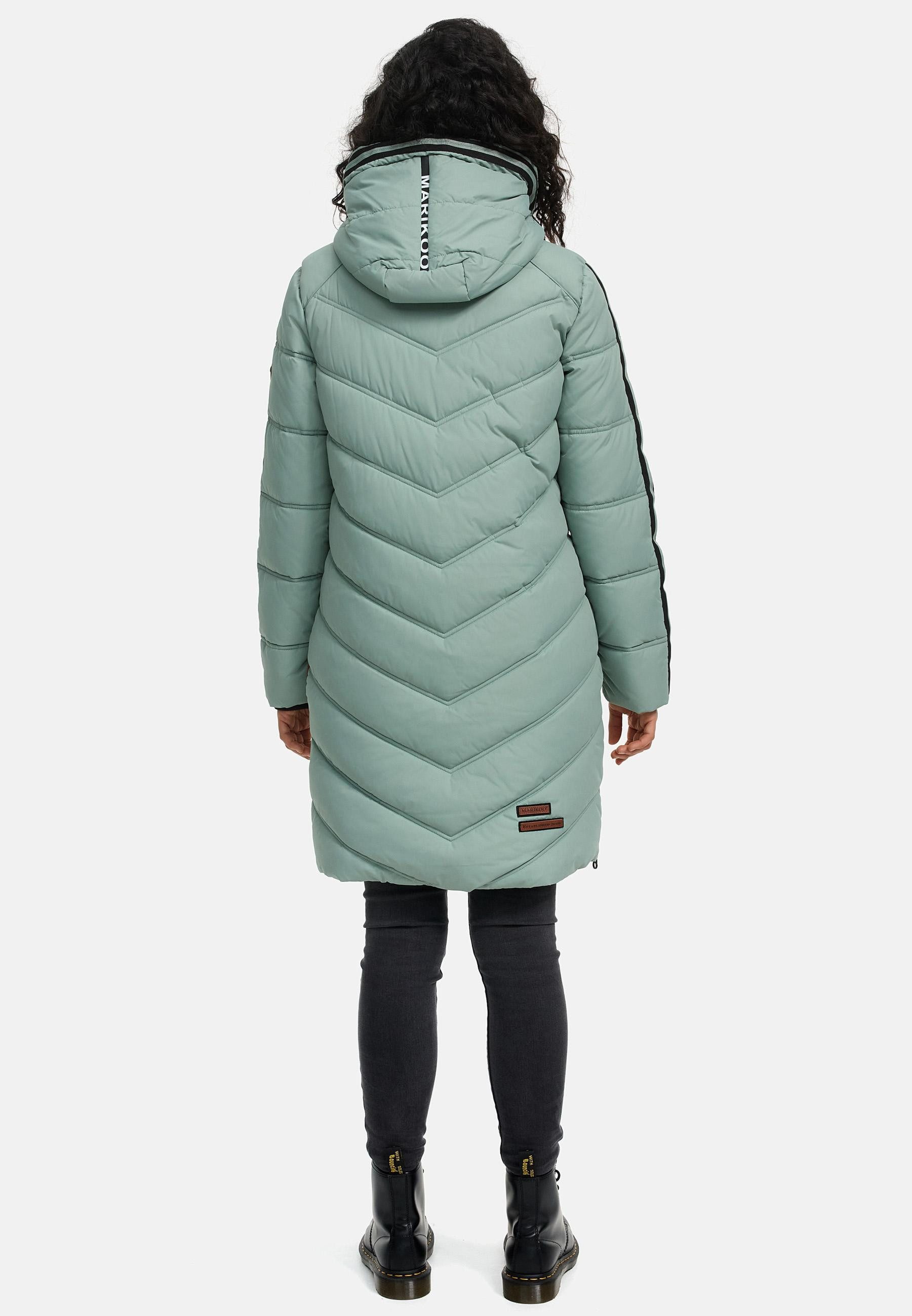 Marikoo Wintermantel Armasa modischer Damen Winter Steppmantel mit Kapuze