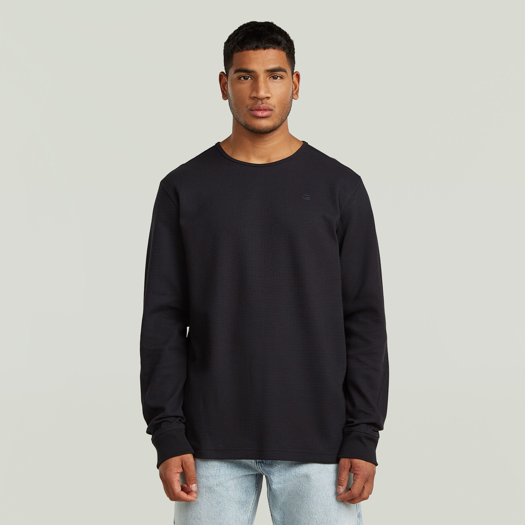 G-STAR Longsleeve Structured Tweeter in Waffel-Struktur, mit Logostickerei günstig online kaufen