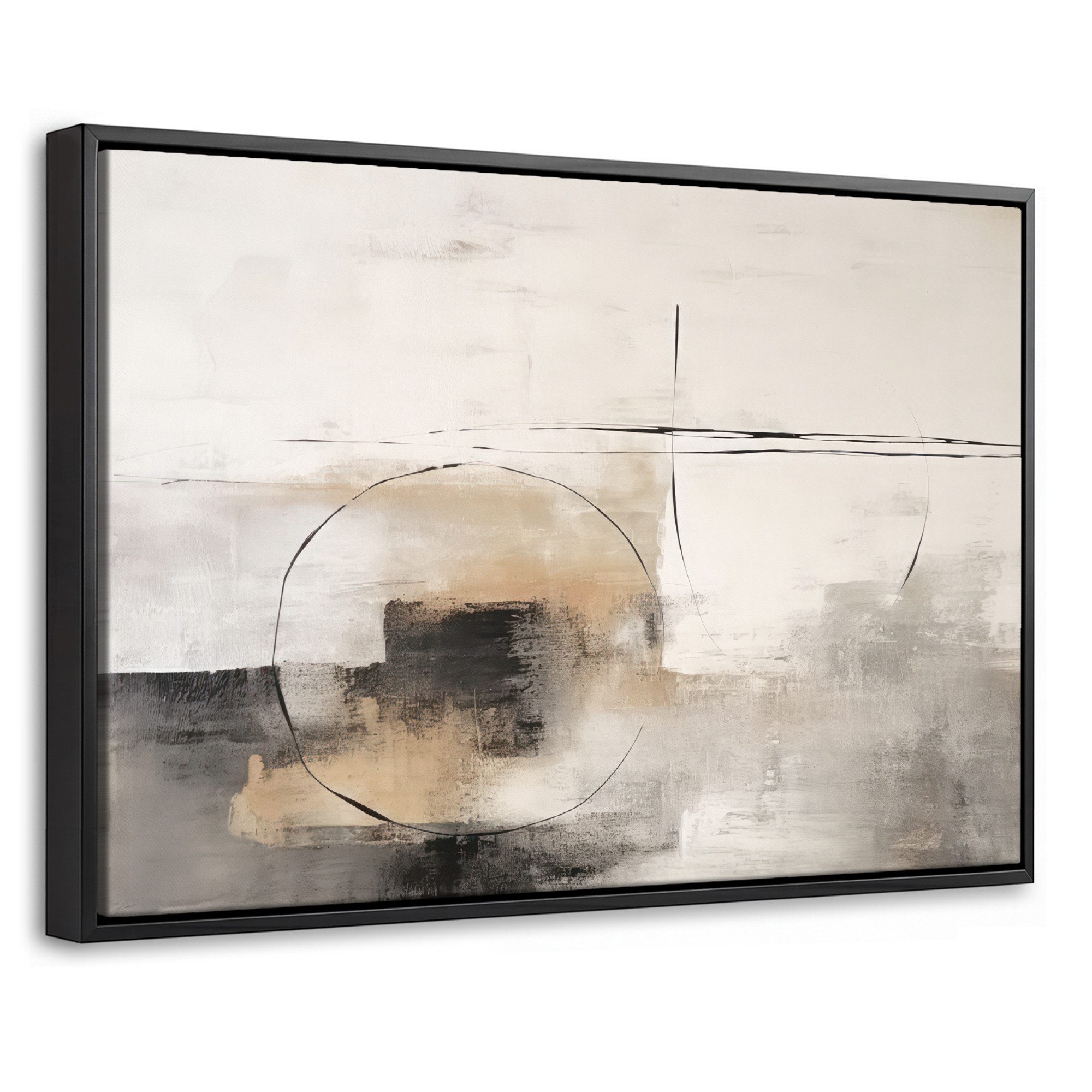 OneMillionCanvasses® Leinwandbild mit Rahmen - Kunst - Abstrakt - Grau - Industriell, Fotodruck (1 St), Bilder, Zimmer Wand Bild Dekoration 30x20cm