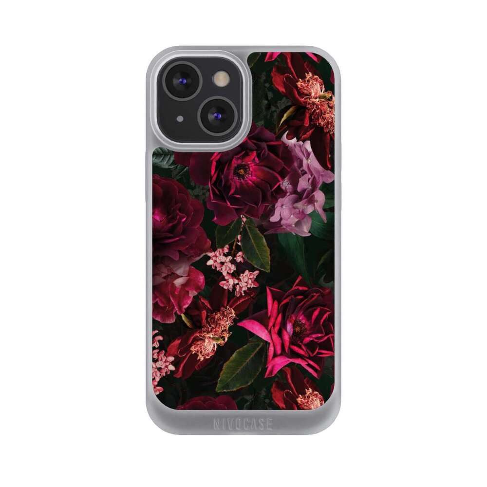 NIVOCASE Handyhülle Rose Blumen Blüte Dunkle romantische Vintage Rosen und Pfingstrosen, Apple iPhone 13 Mini Handyhülle Hülle NIVOpure Case Frozen