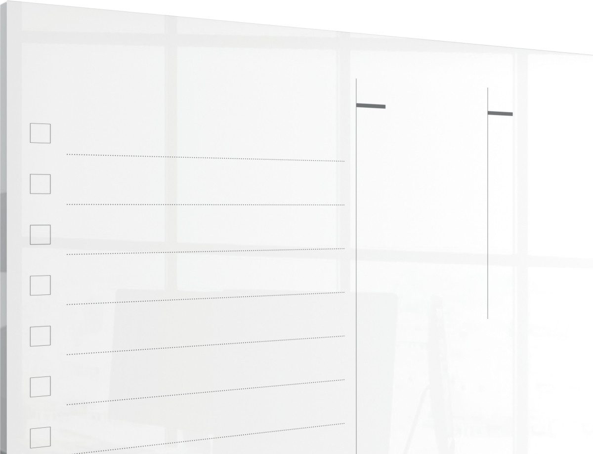 NOBO Wandtafel Wochenplaner Glas 56x43cm weiß
