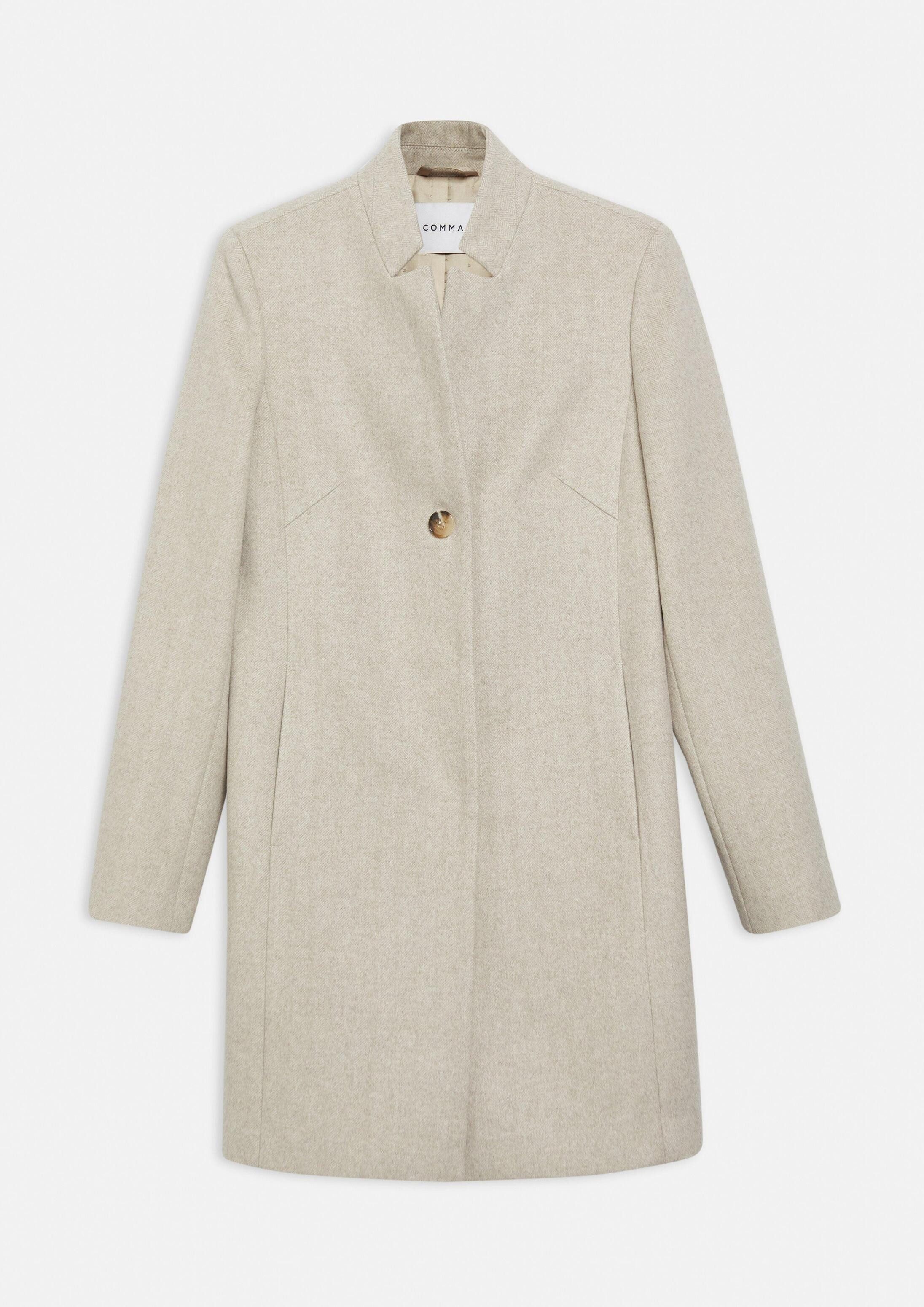 comma Wintermantel Outdoor-Mantel Blazer-Mantel mit dezentem Herringbone-Muster