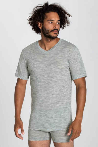 SUPER.NATURAL T-Shirt »Merino T-Shirt M BASE V-NECK TEE 140« geruchshemmender Merino-Materialmix