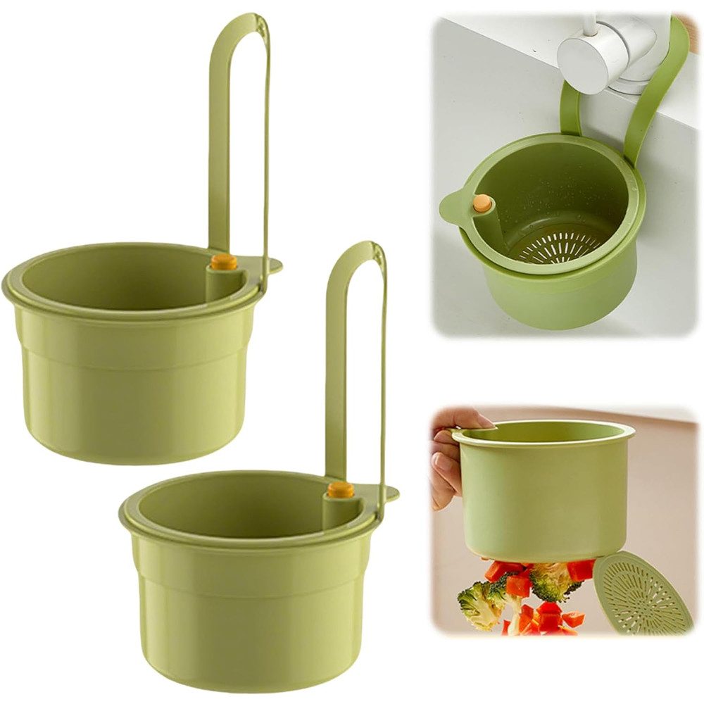 TUWENA Küchensieb 2 Stück Sieb für Spülbecken, Abnehmbare Silikon Waschbecken Sieb, Snap-Button Abtropfkorb für Spülbecken, für Waschen/Organizer in Küche