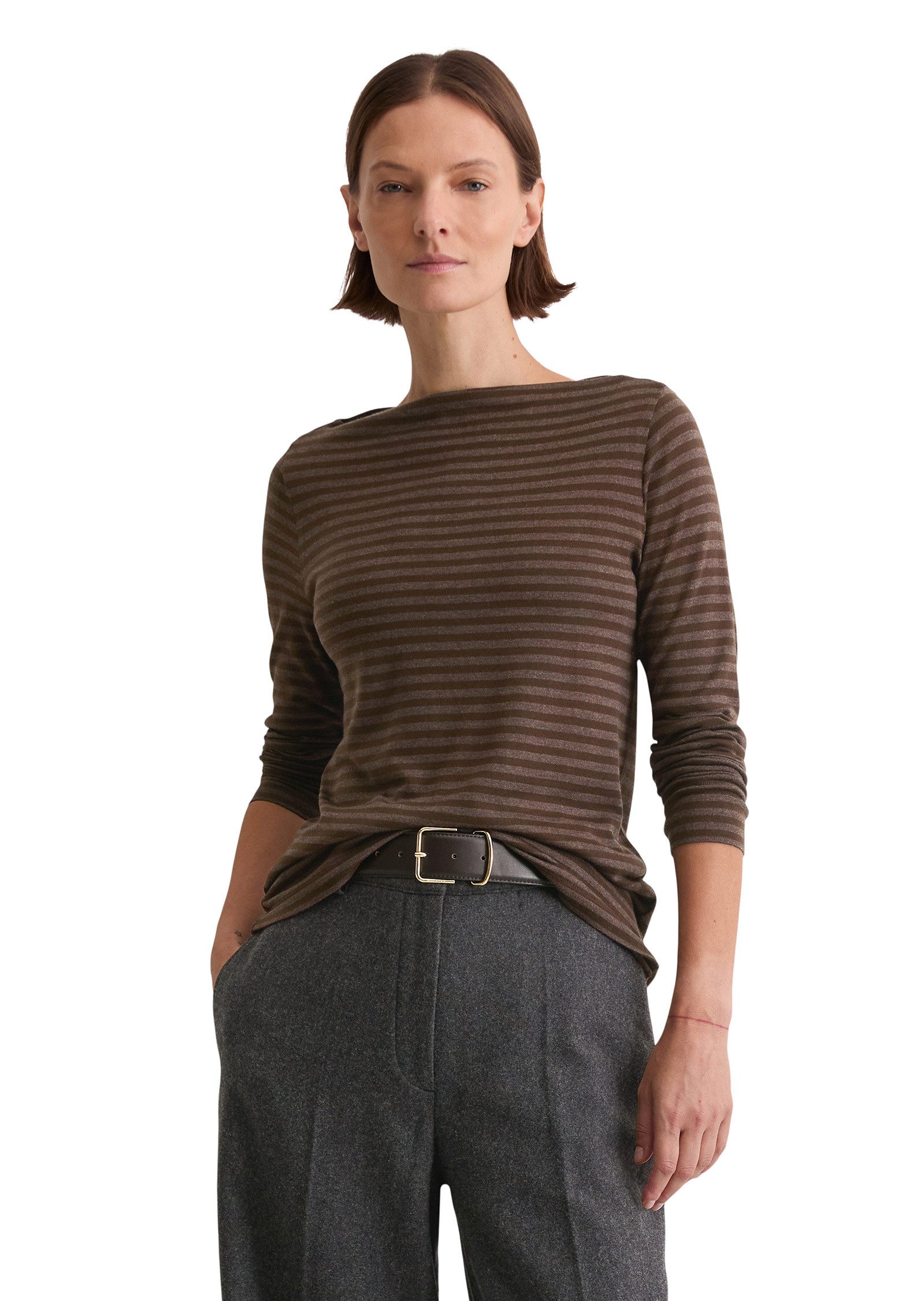 Marc O'Polo Langarmshirt aus Melange-Jersey günstig online kaufen