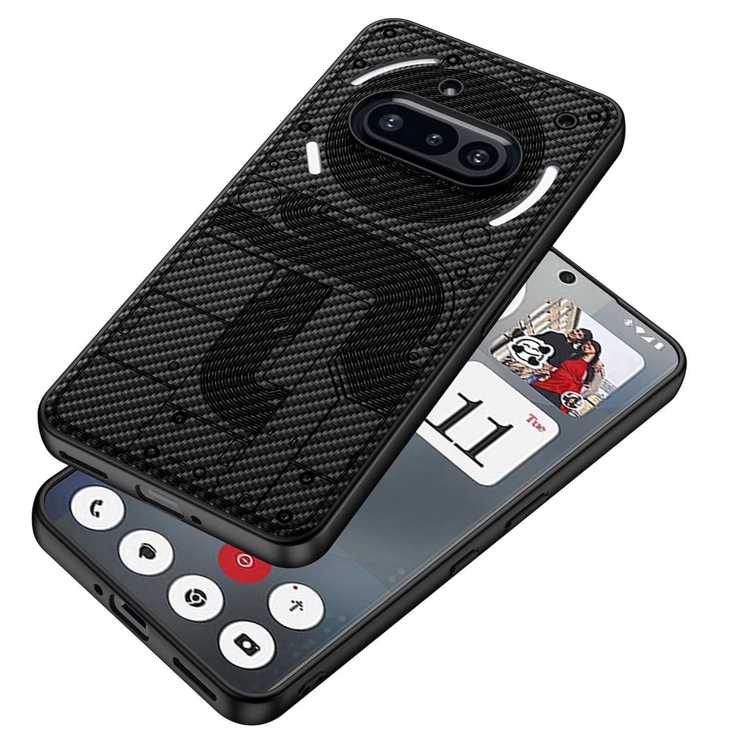Wigento Handyhülle Für Nothing Phone 3a GKK Skin Feel Kunstleder / TPU Schutz Hülle Grün, Skin Feel Kunstleder Hülle
