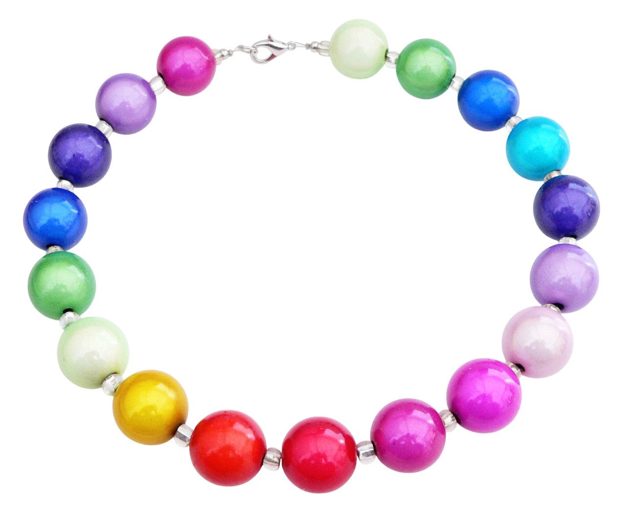 traumschmuck Statementkette 149m Collier Halskette Miracle Perle 3D Effekt glänzend mehrfarbig (inkl Schmuckbox), Made in Germany