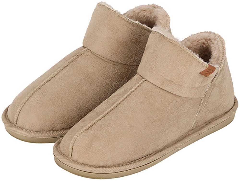 XQ Footwear LADIES HOME BOOTS SUEDE Hausschuh mit Logoprägung und kuscheligen, wärmenden Innenfutter
