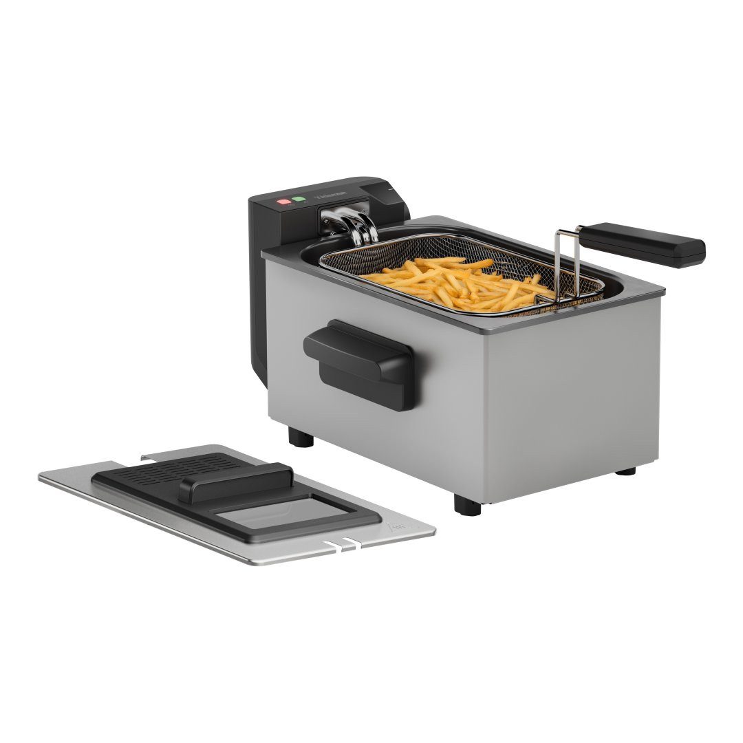 Tristar Fritteuse FR-9327, 2000 W, Edelstahl-Gehäuse, 3L, 190°C, Kaltzone, Cool-Touch-Gehäuse
