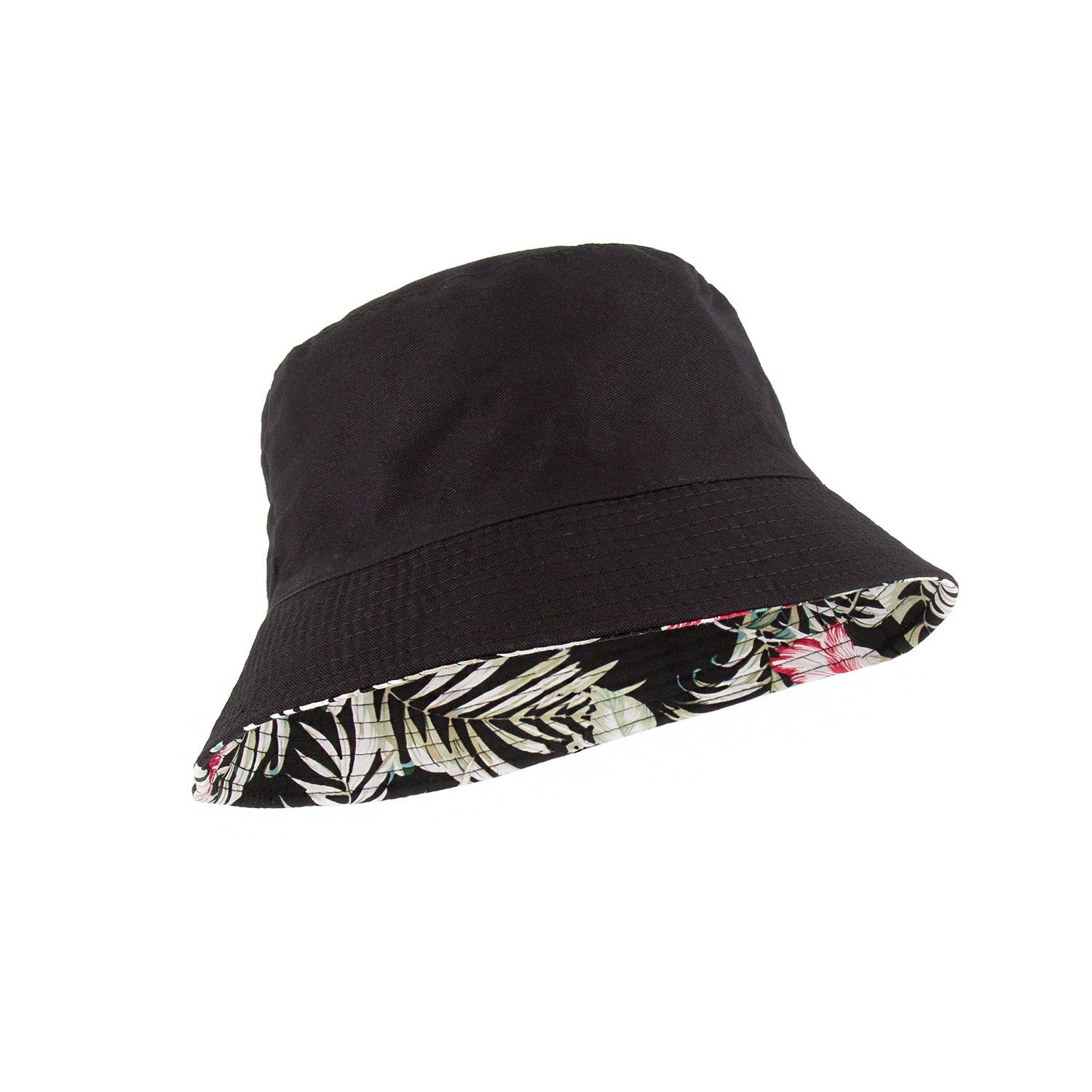 Outbacker Fischerhut Wendbarer Canvas-Bucket Hat – Tropenflower/Schwarz günstig online kaufen