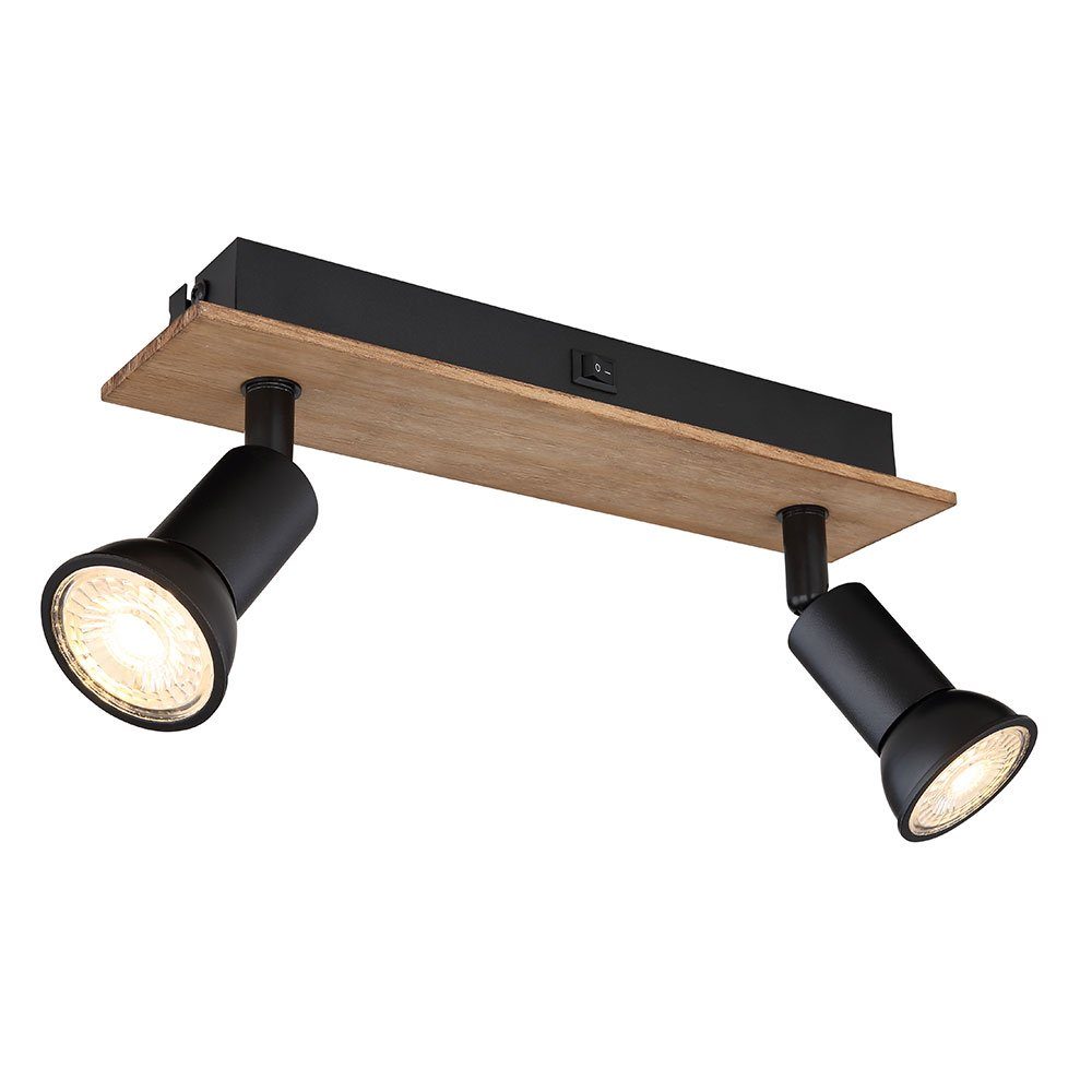 GLOBO LIGHTING Deckenleuchte, Leuchtmittel nicht inklusive, Deckenleuchte Lampe Holzleuchte beweglich Wohnzimmerleuchte schwarz