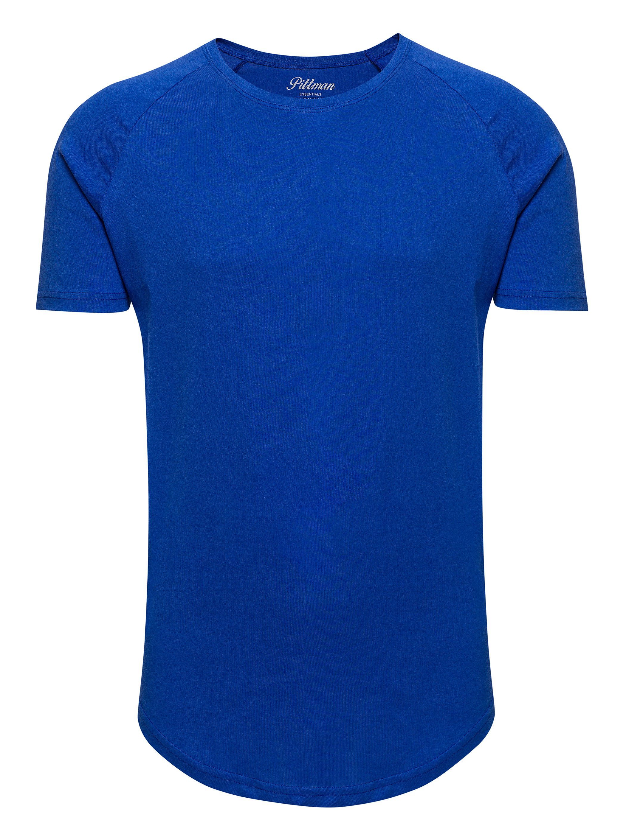 Crew - Tee Neck (1-tlg) (193950) Pittman T-Shirt Pittman Quin Oversize Basic deep ultramarine