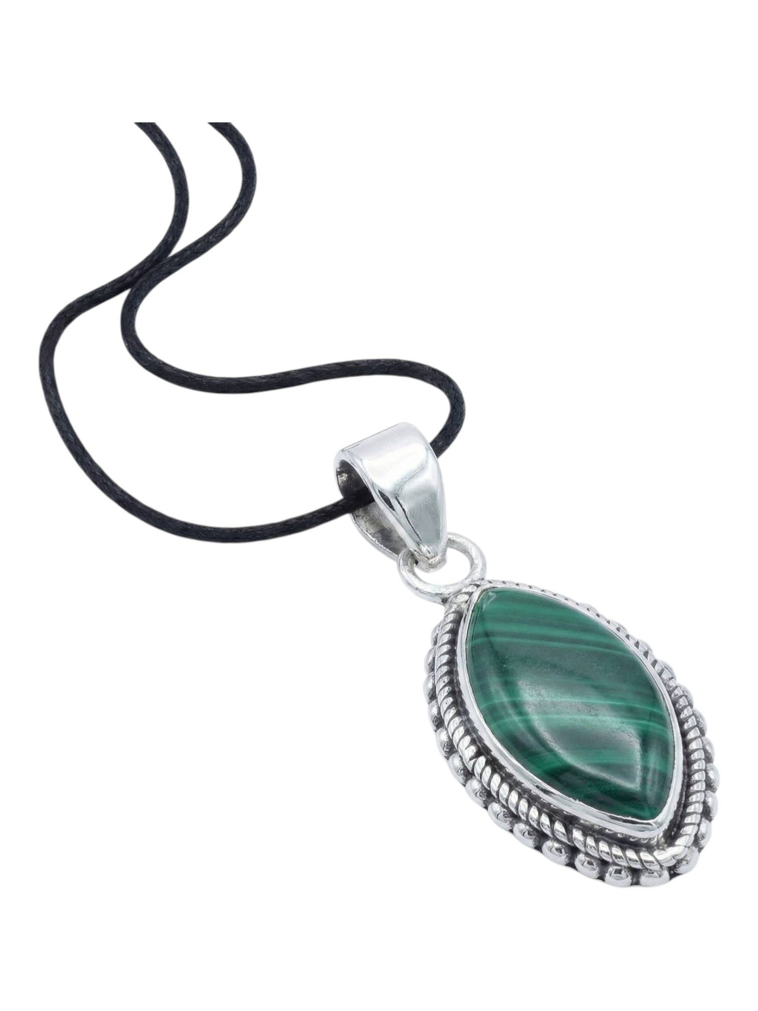 Kettenanhänger ANGALI aus 925 Silber mit Malachit