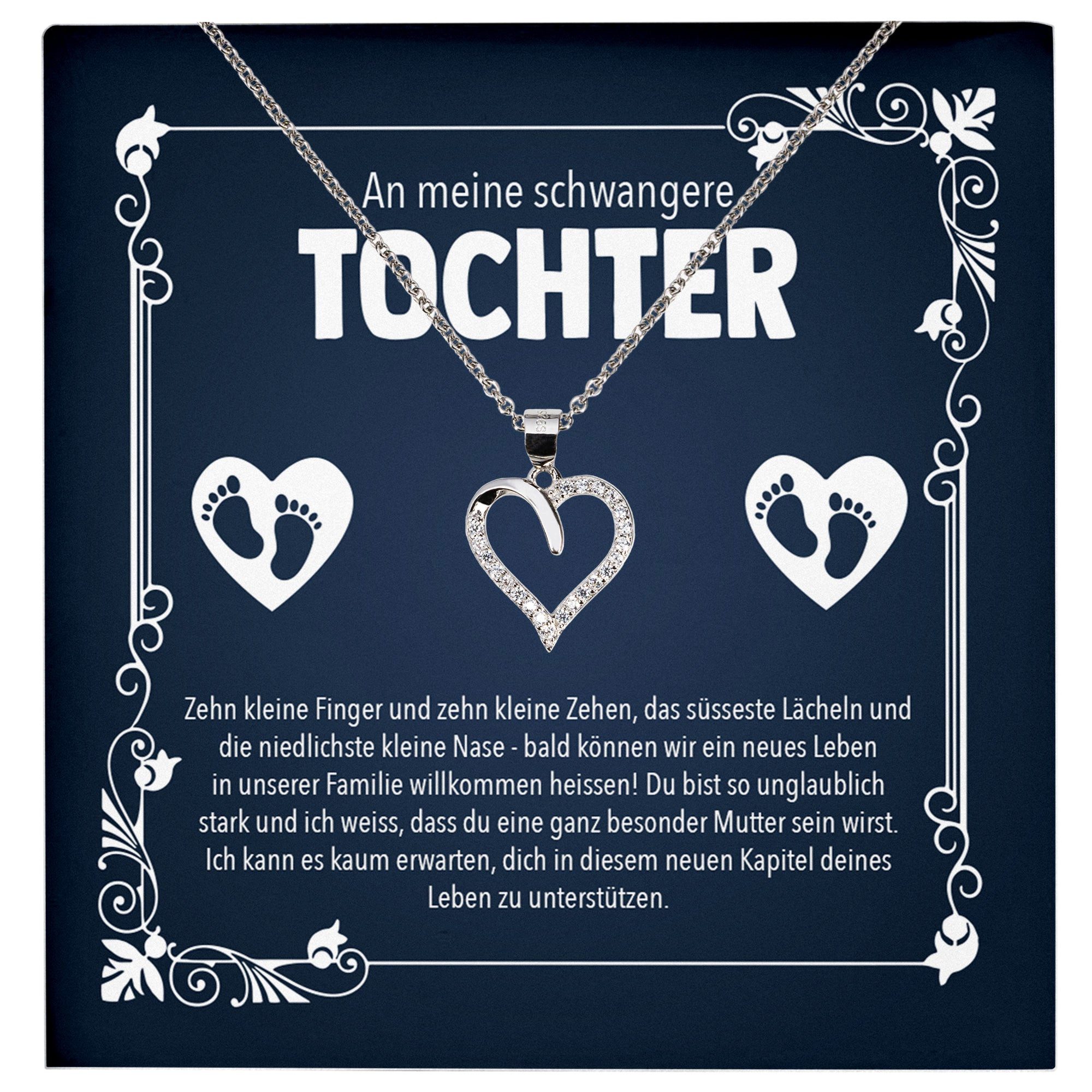 22Feels Schmuckset Tochter Schwangerschaft Geschenk Werdende Mama To Be Babyparty Frauen (inkl. Geschenktasche, Karte(n), Poliertuch, Beutel), Echt-Silber 925/000, Karte Made In Germany