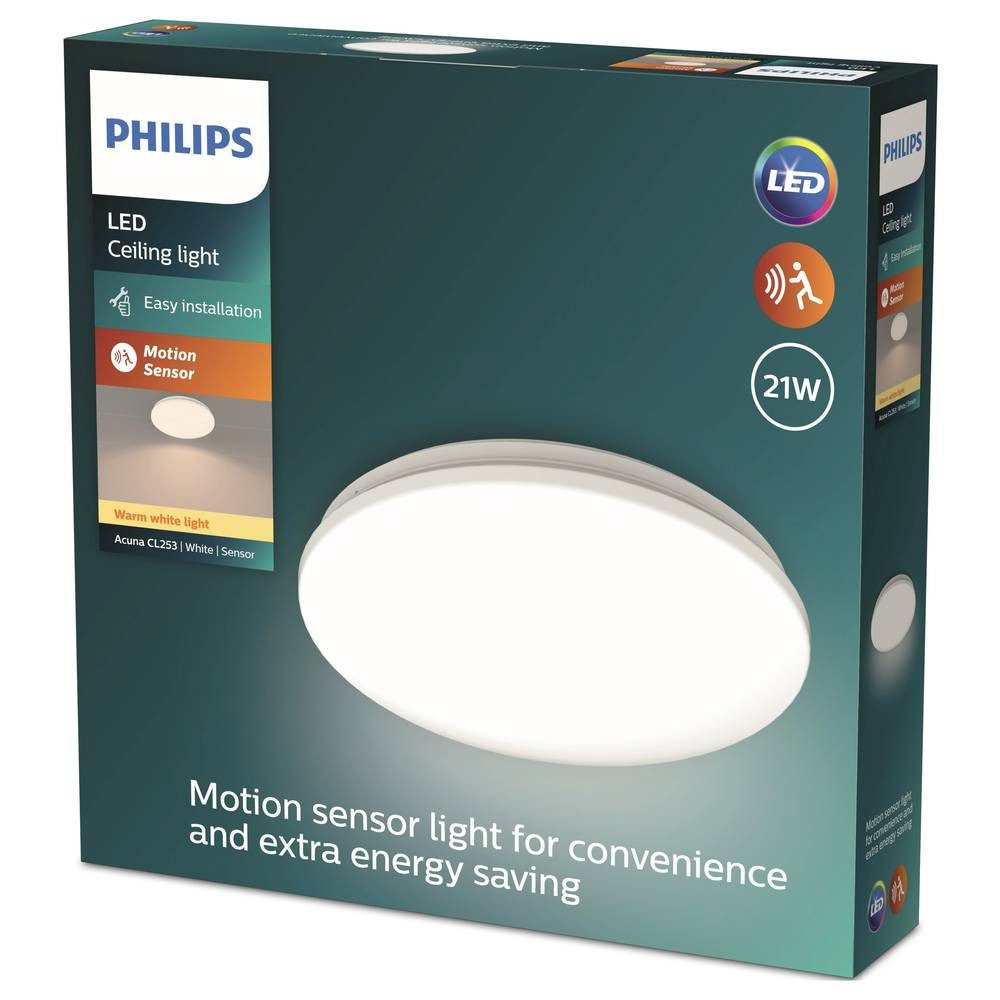 Philips Deckenleuchte Deckenleuchte 21W, Bewegungssensor, 2700K, 2500 Lumen 8720169296022