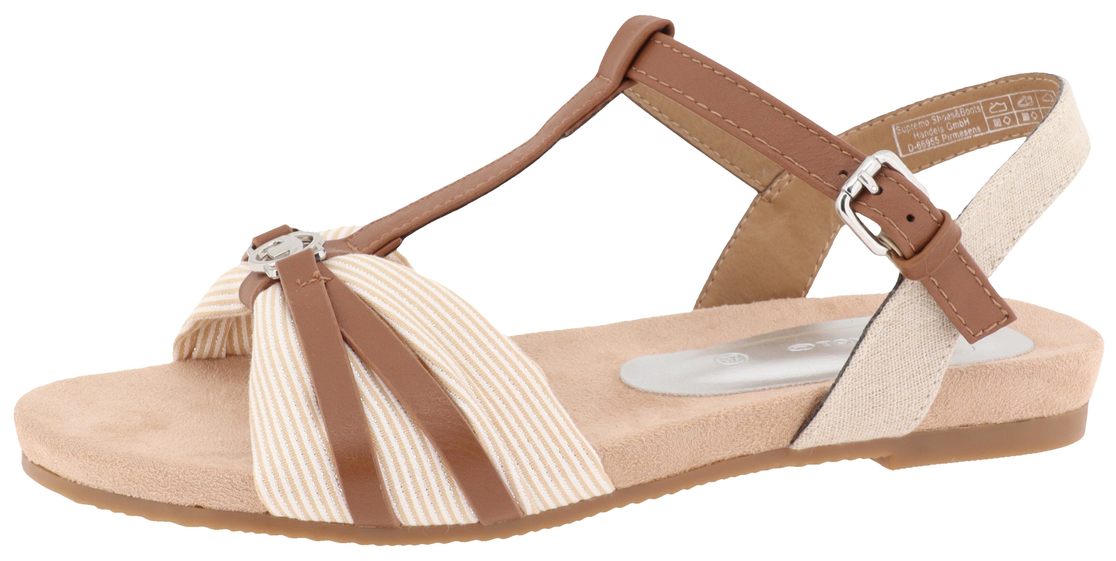 TOM TAILOR Rahel Riemchensandale, Sommerschuh, Sandalette, Blockabsatz, mit verstellbarer Schnalle