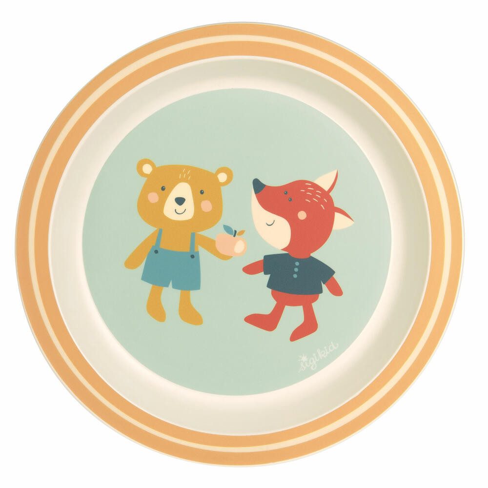 Sigikid Teller 4 Freunde Bär und Fuchs Yellow