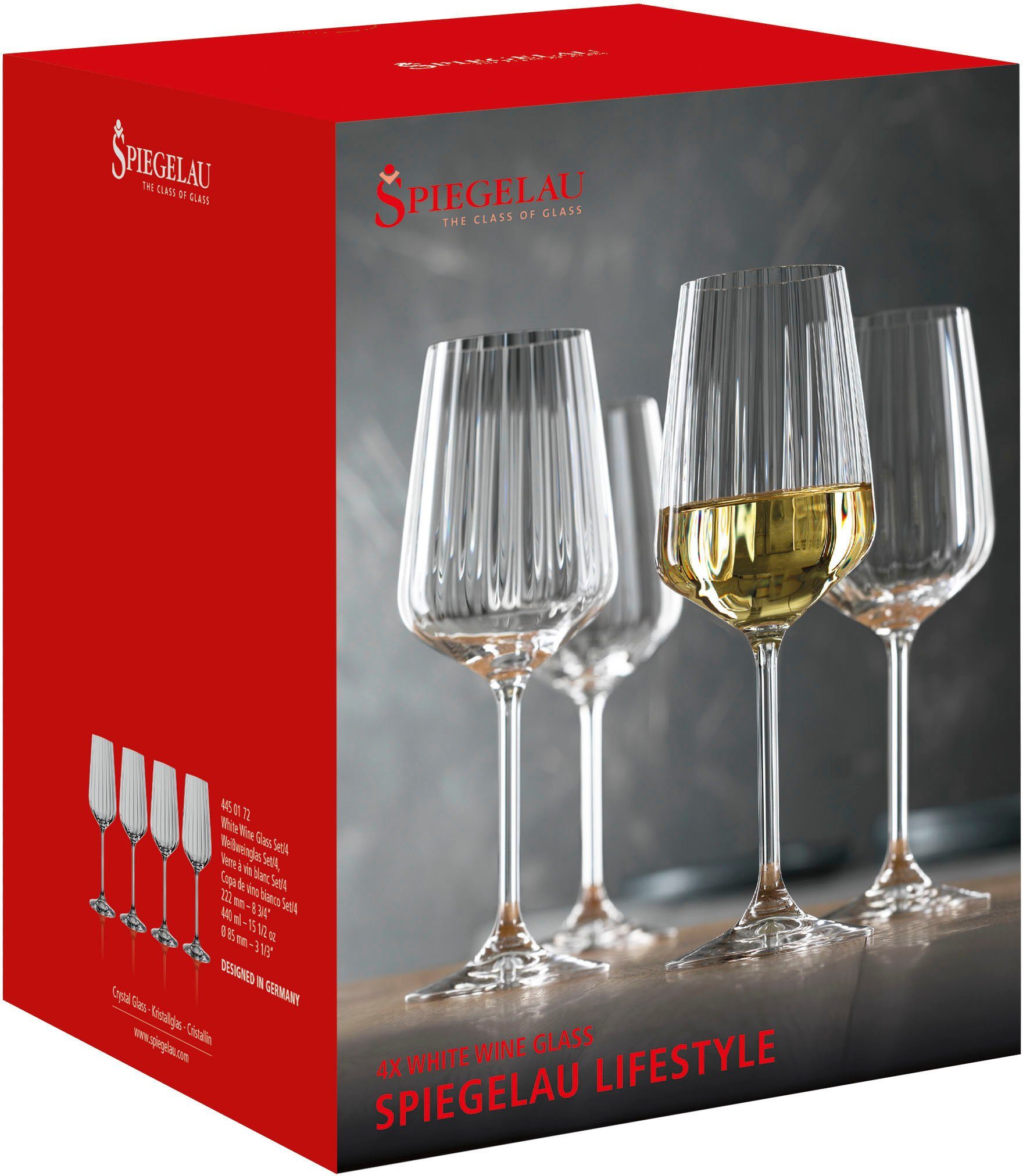 SPIEGELAU Weißweinglas LifeStyle, 4-tlg., Kristallglas, 440 ml, 4-teilig