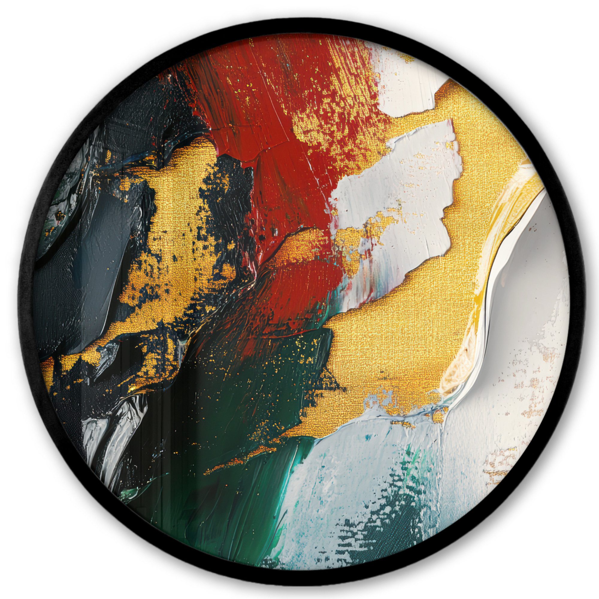 MuchoWow Плакат Rund - Modern - Weihnachten - Abstrakt - Gold, (1 St), Runde Wandbilder, Deko für Wohnzimmer und Schlafzimmer, 40x40 cm