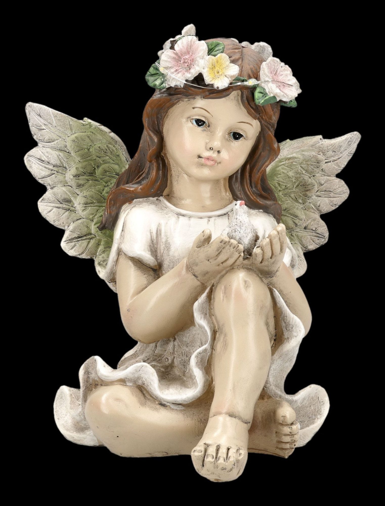 Figuren Shop GmbH Fantasy-Figur Engel Figuren Set – LED Engelmädchen Deko Statue 22 cm handbemalt
