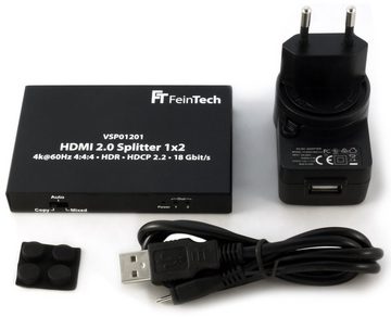 FeinTech HDMI-Splitter VSP01201 HDMI 2.0 Splitter 1x2, Downscaler, EDID-Management