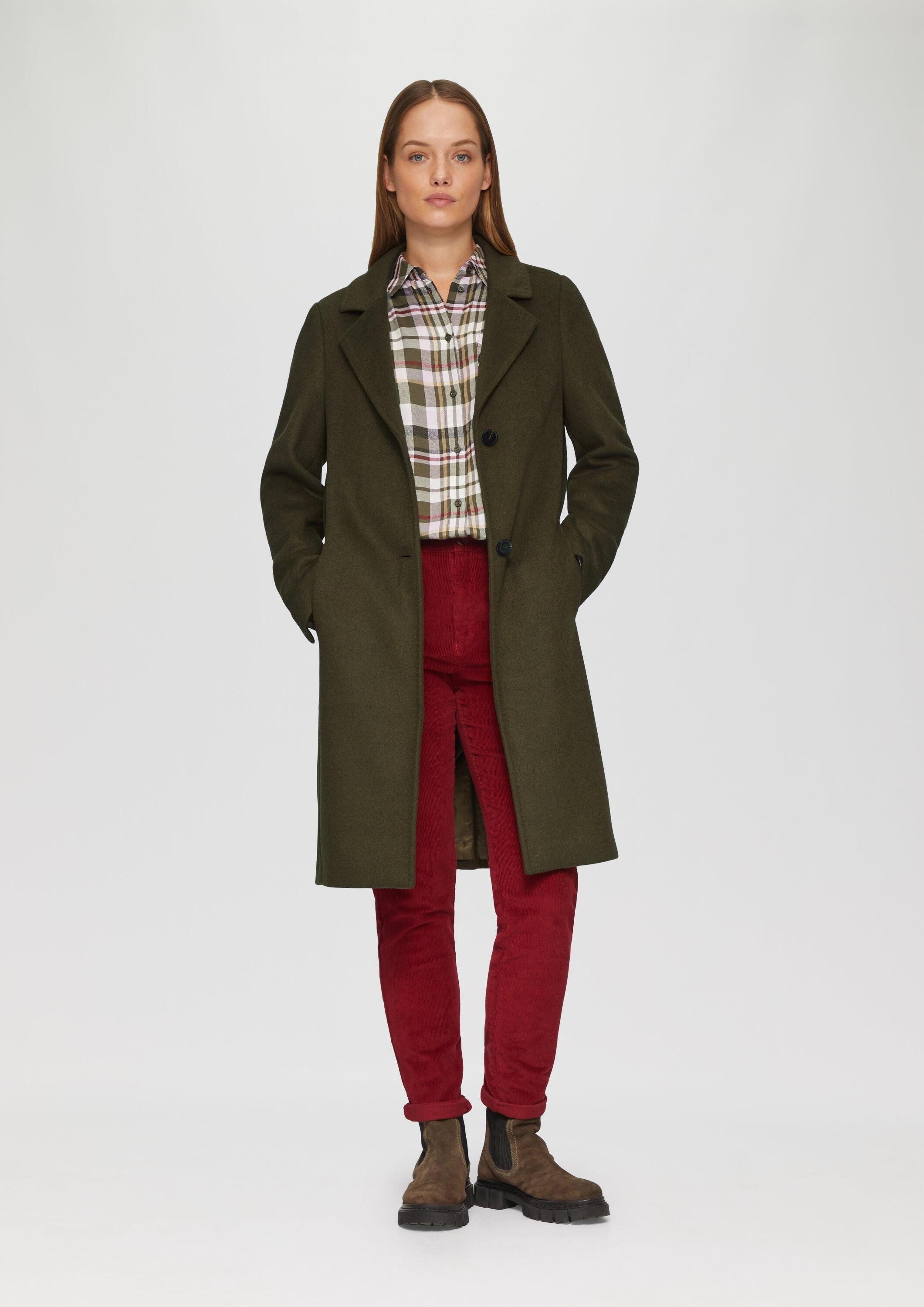 s.Oliver Funktionsmantel Outdoor-Mantel Weicher Wollmantel mit Reverskragen günstig online kaufen