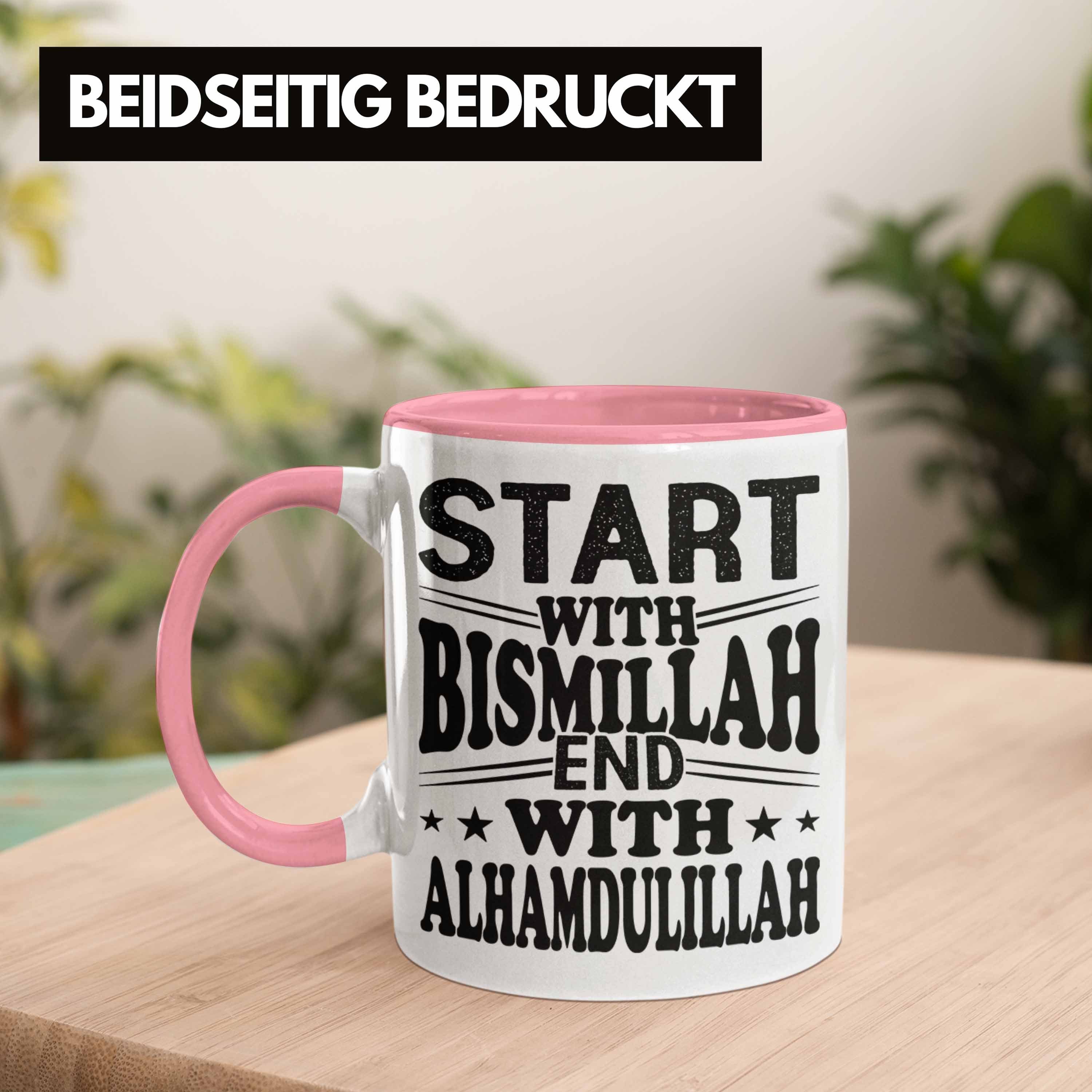 Gla With End Muslime Bismillah With Start Rosa Alhamdulillah Geschenk Tasse Tasse Trendation