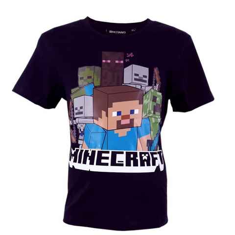 Minecraft T-Shirt Steve Kinder Shirt Größe- 128, 100% Baumwolle