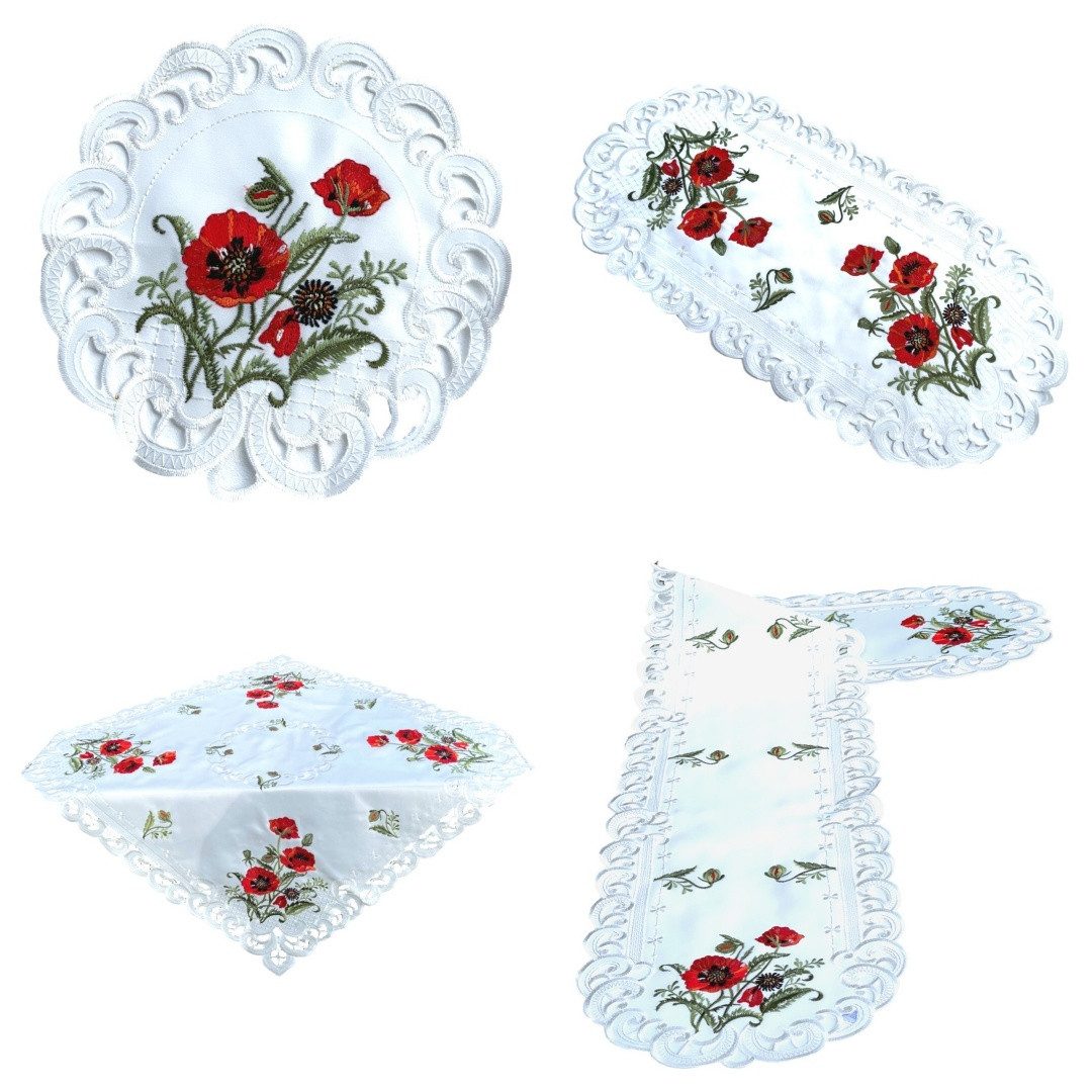 Westernlifestyle Tischdecke Roter Klatschmohn Tischläufer Mitteldecke günstig online kaufen