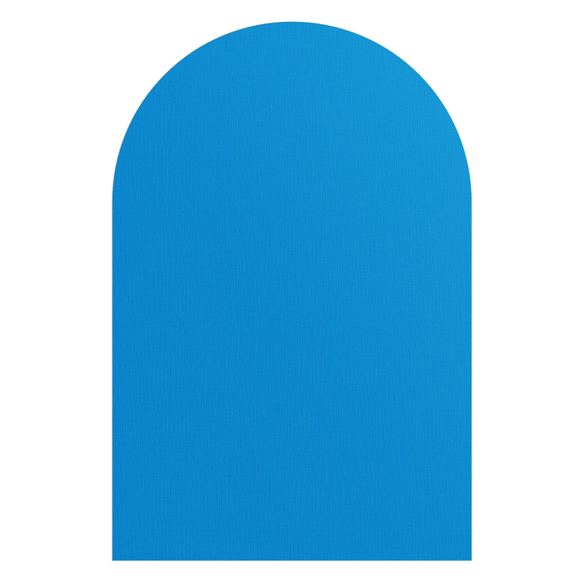 DEQORI Fototapete 'Unifarben - Mittelblau', Rundbogen, matte Leinwandstruktur, bedruckt, (1 St), selbstklebend Wandtattoo Motiv Wandtapete Wand Sticker Bild Tapete