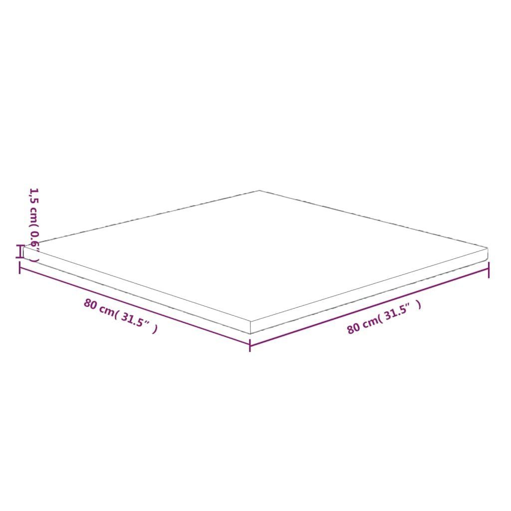 80x80x1,5cm Eiche Quadratisch Behandelt (1 Dunkelbraun Tischplatte Tischplatte vidaXL St)