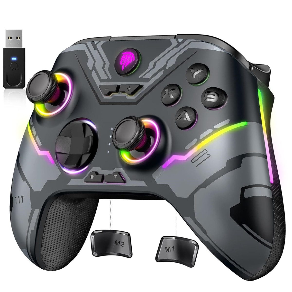 X15 Controller PC Wireless 7 RGB Licht Hall Joystick&Trigger Bluetooth Controller