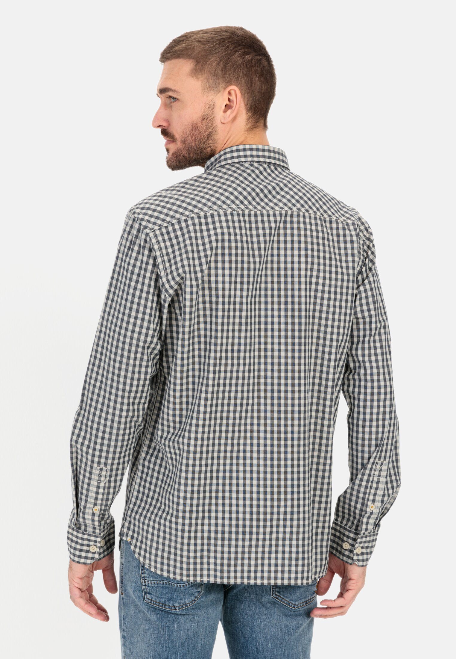 camel active Langarmhemd mit Karomuster Langarm Kentkragen Kentkragen günstig online kaufen