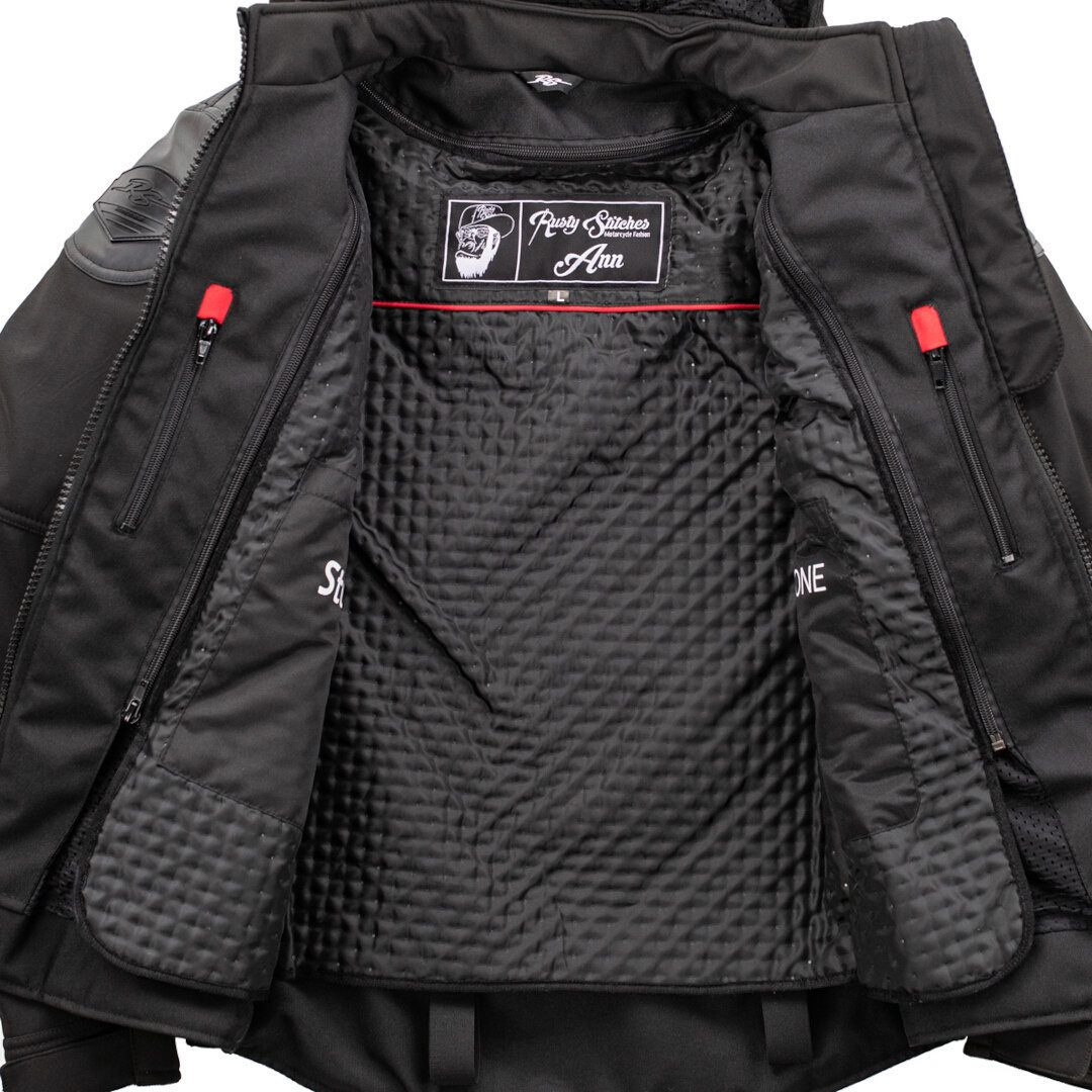 Rusty Stitches Motorradjacke Ann Damen Motorrad Textiljacke herausnehmbares