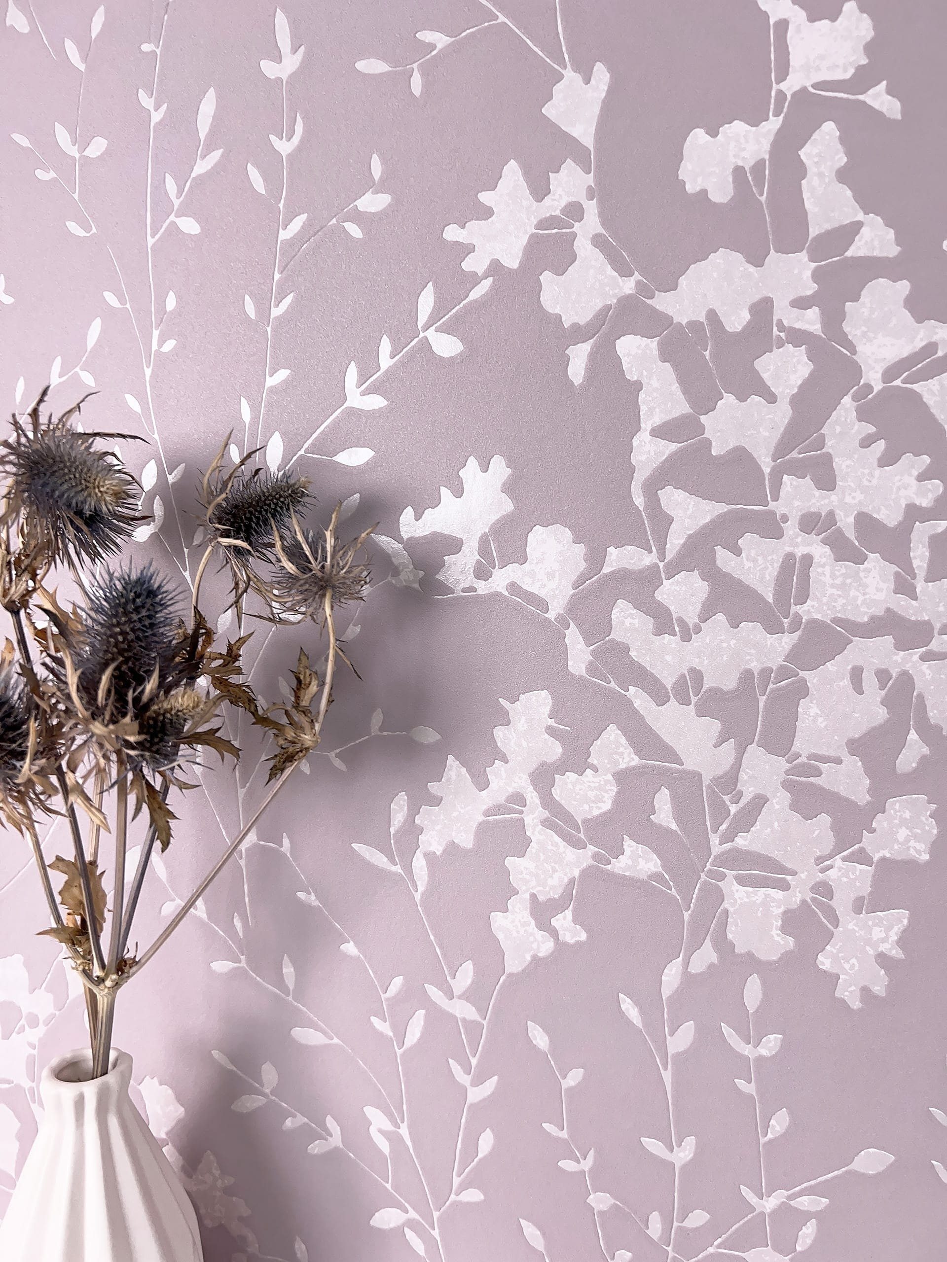 Newroom Vliestapete, Lila Tapete Floral Äste günstig online kaufen