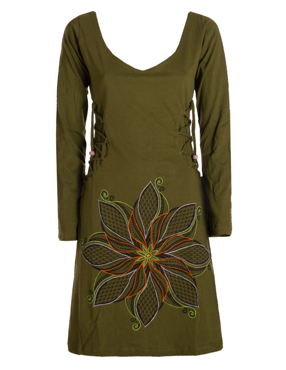 Minikleid Leichtes Langarmshirt-Kleid Damen Langarm Kleider Herbst