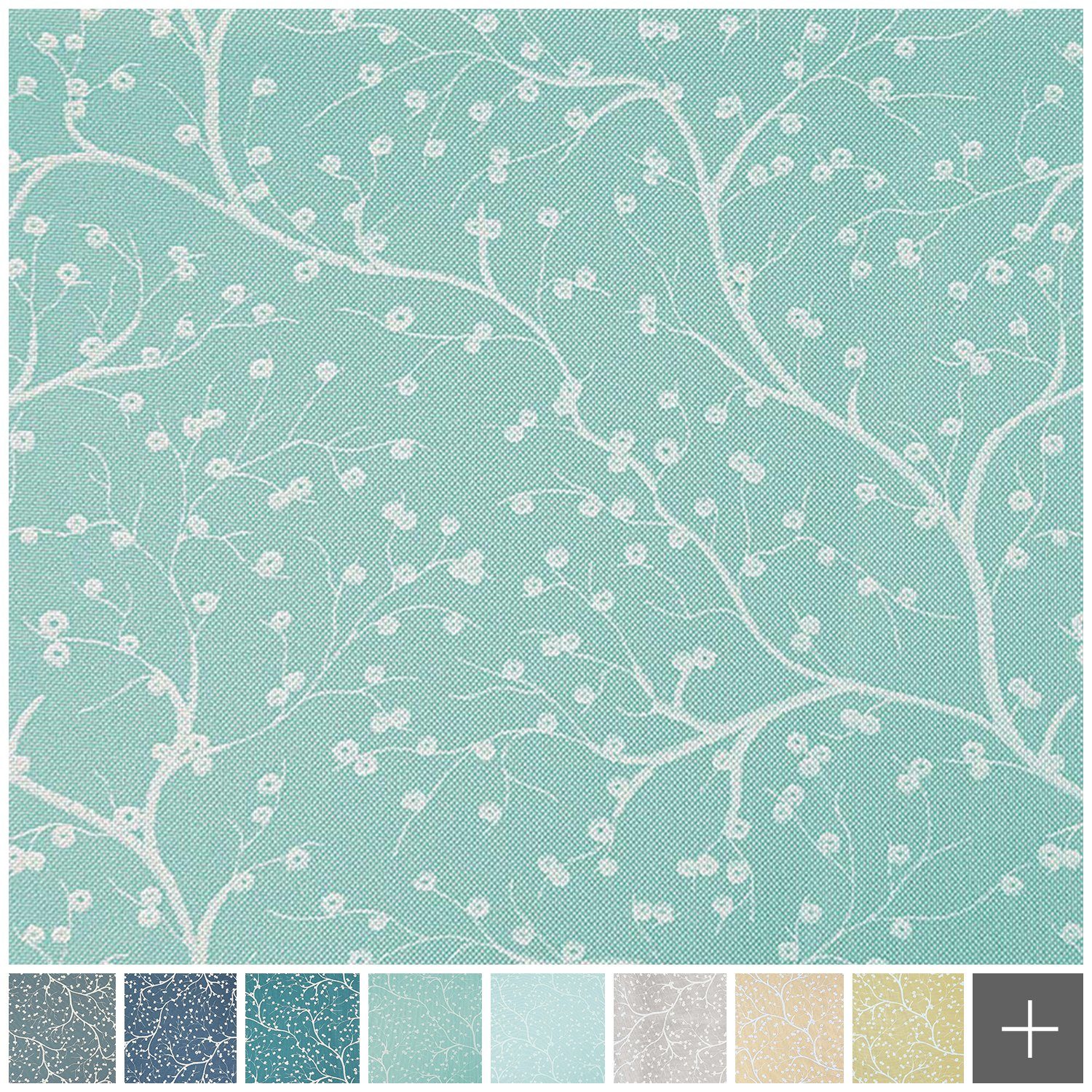 novely® Stoff HANAU TWIG - Möbelstoff mit Blumen-Print, Robust, Pflegeleicht, Waschbar, Meterware, 1lfm