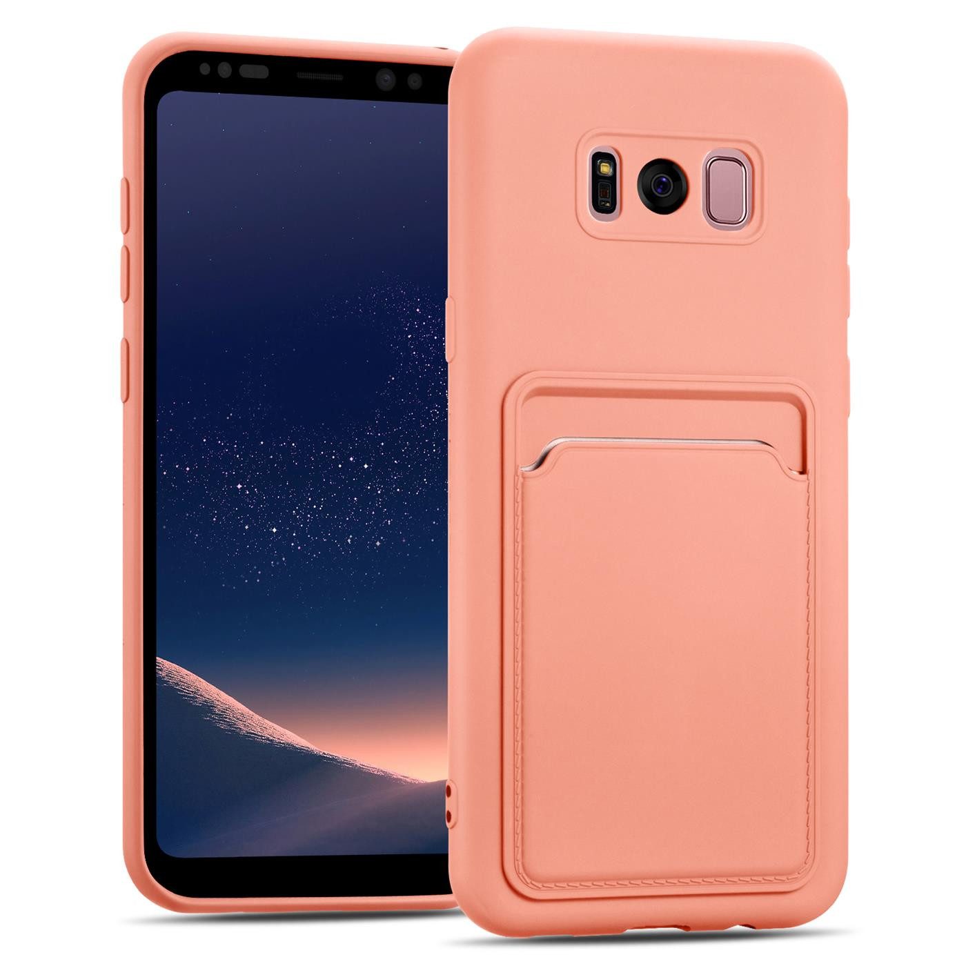 CoolGadget Handyhülle Card Case Handy Tasche für Samsung Galaxy S8 5,8 Zoll, Silikon Schutzhülle mit Kartenfach für Samsung Galaxy S8 Hülle