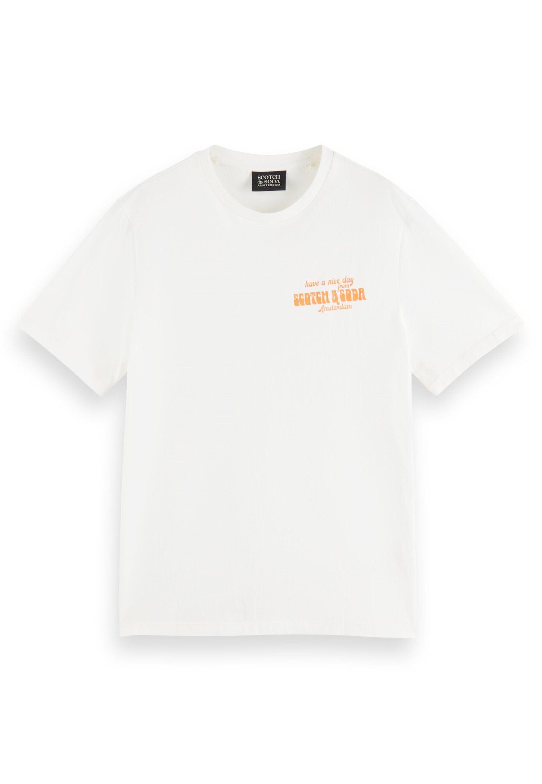Scotch & Soda T-Shirt Shirt Kurzarmshirt mit Rundhalsausschnitt und (1-tlg) ecru