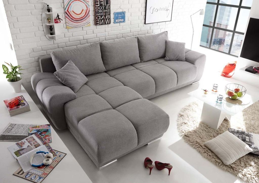 Ecksofa, Couch EXCITING cm Ecksofa Sofa Hellgrau Eckcouch Anton ED DESIGN 289x189