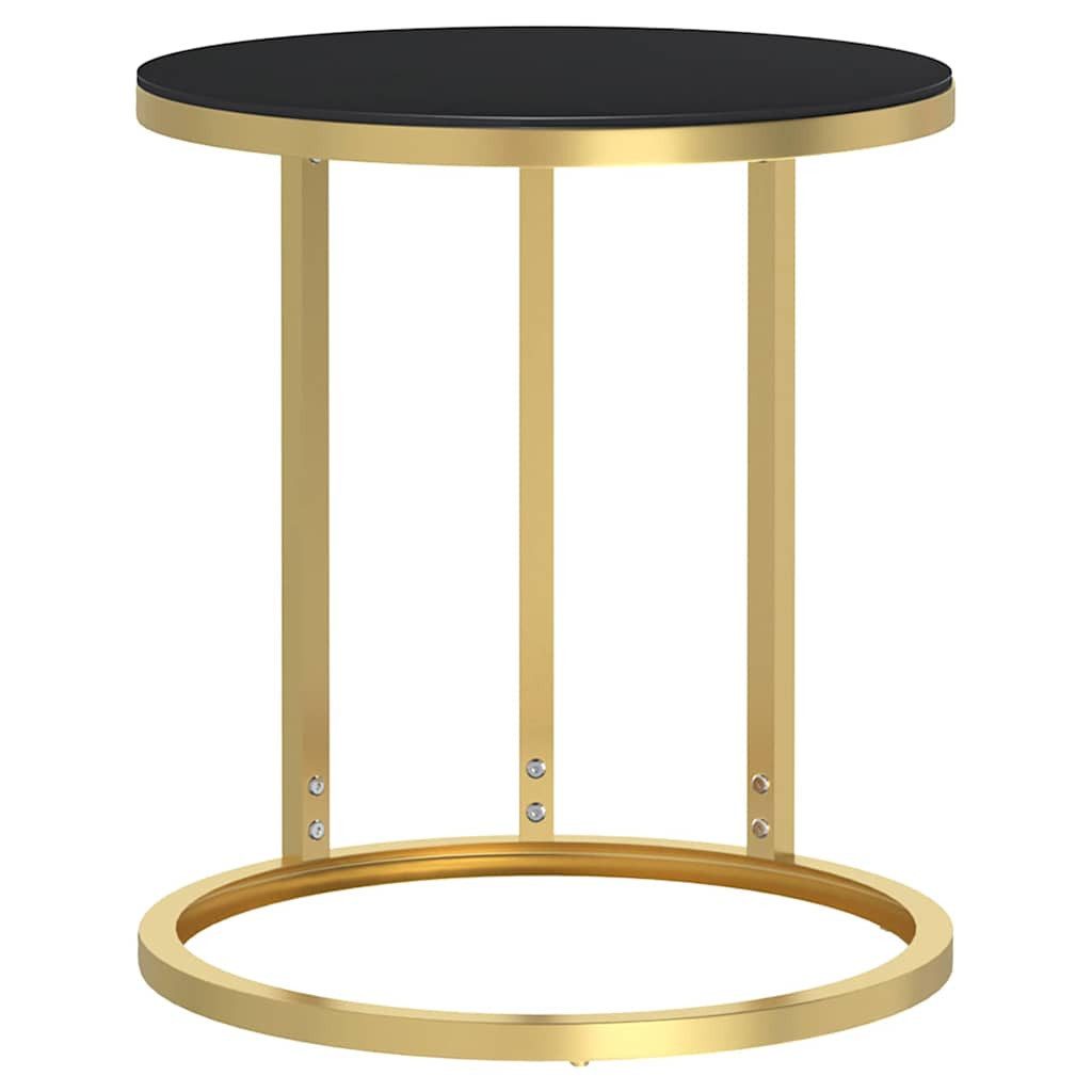 furnicato Beistelltisch 45 x 58 cm Golden-Schwarz (1-St), Stabiler Couchtisch mit Hartglasplatte für dein Wohnzimmer. Reduzierter Preis € 71,95. Unverbindliche Preisempfehlung € 101,95