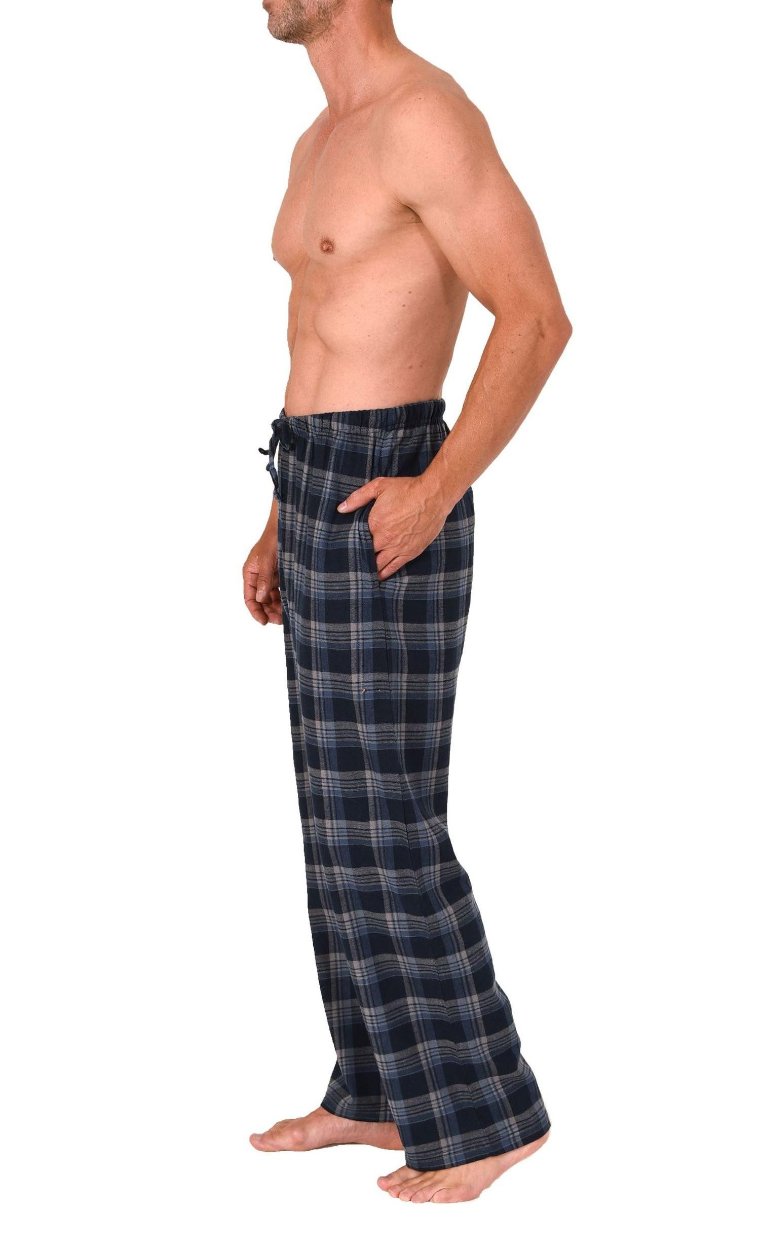 Normann Pyjama Normann Herren Flanell Schlafanzug Pyjama Hose in Karo Optik günstig online kaufen