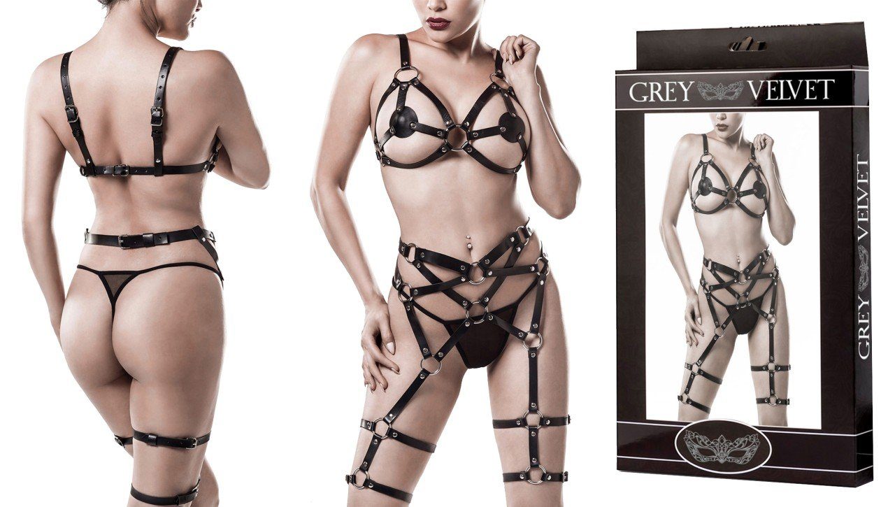 Grey Velvet Body GREY VELVET 3 - teiliges Erotik - Set - (L/XL,S/M)