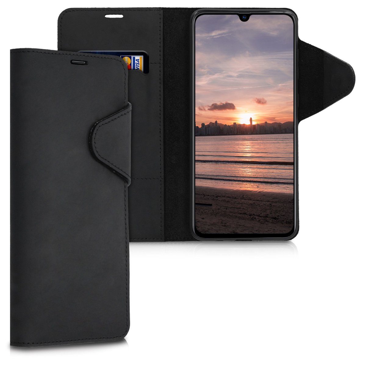 kalibri Handyhülle Hülle für Samsung Galaxy A70, Leder Handyhülle Handy  Case Cover - Schutzhülle Lederhülle